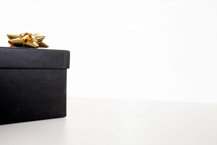 black gift box for a man