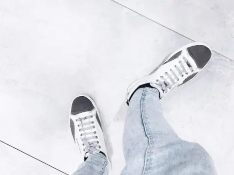 black socks with white sneakers