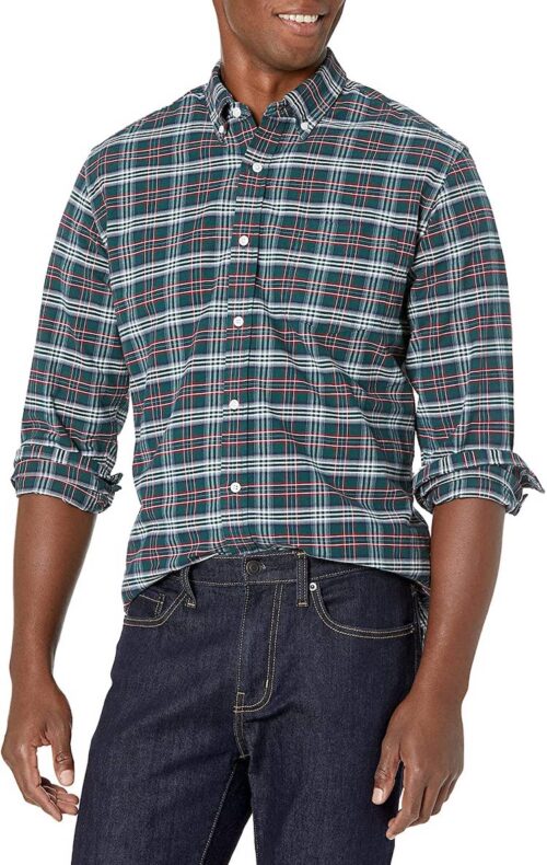 Amazon Essentials Men's Regular-Fit Long-Sleeve Pocket Oxford Shirt
