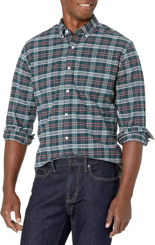 Amazon Essentials Men's Regular-Fit Long-Sleeve Pocket Oxford Shirt