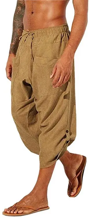 Gafeng Mens Yoga Capri Pants