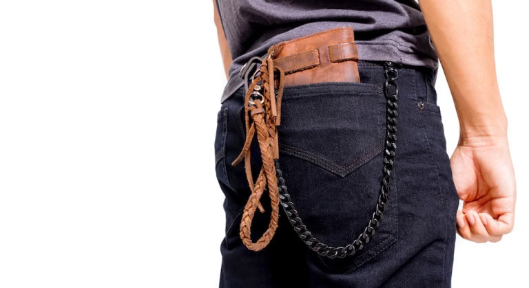 Mens wallet with chain