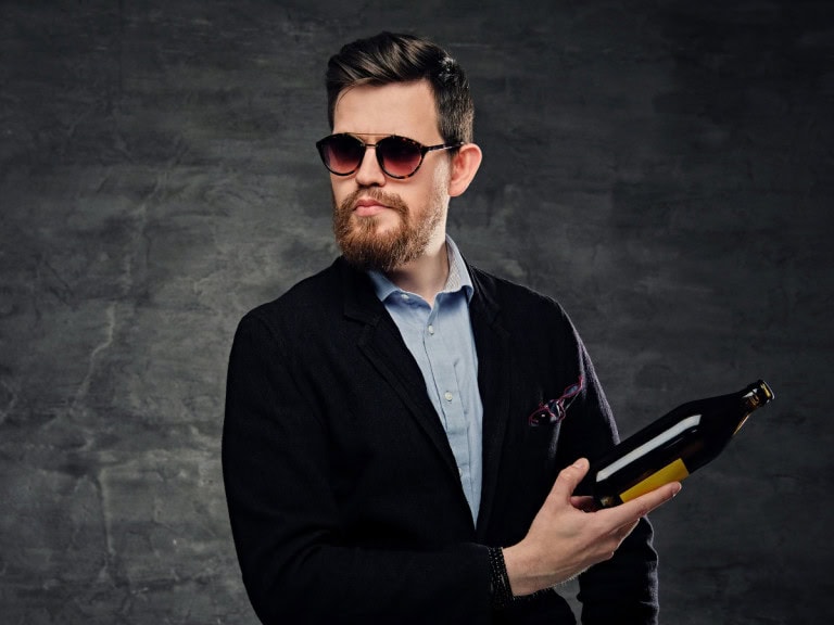 Man wearing stylish smoking jacket