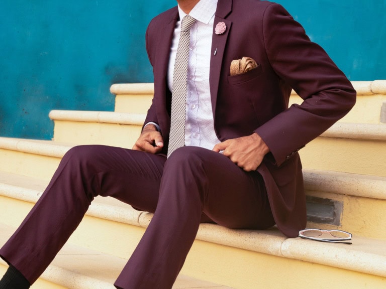 Man sitting on stairs