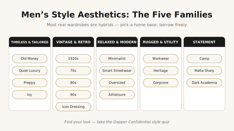 The five families of men’s style aesthetics